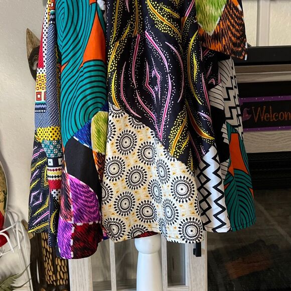 Shenbolen Size Large Multicolored Tea dress boho dress - Picture 5 of 7
